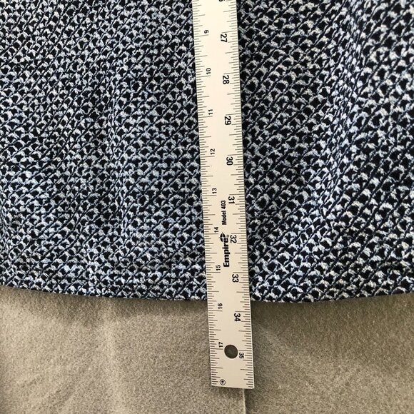Michael Kors Short Sleeve Shift Dress XS Blue Printed Crewneck Knee Length - Picture 10 of 10
